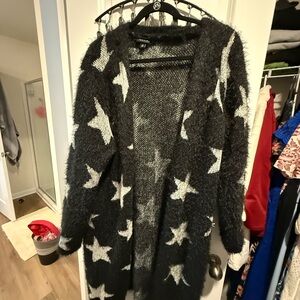 Torrid Black and White Star Cardigan